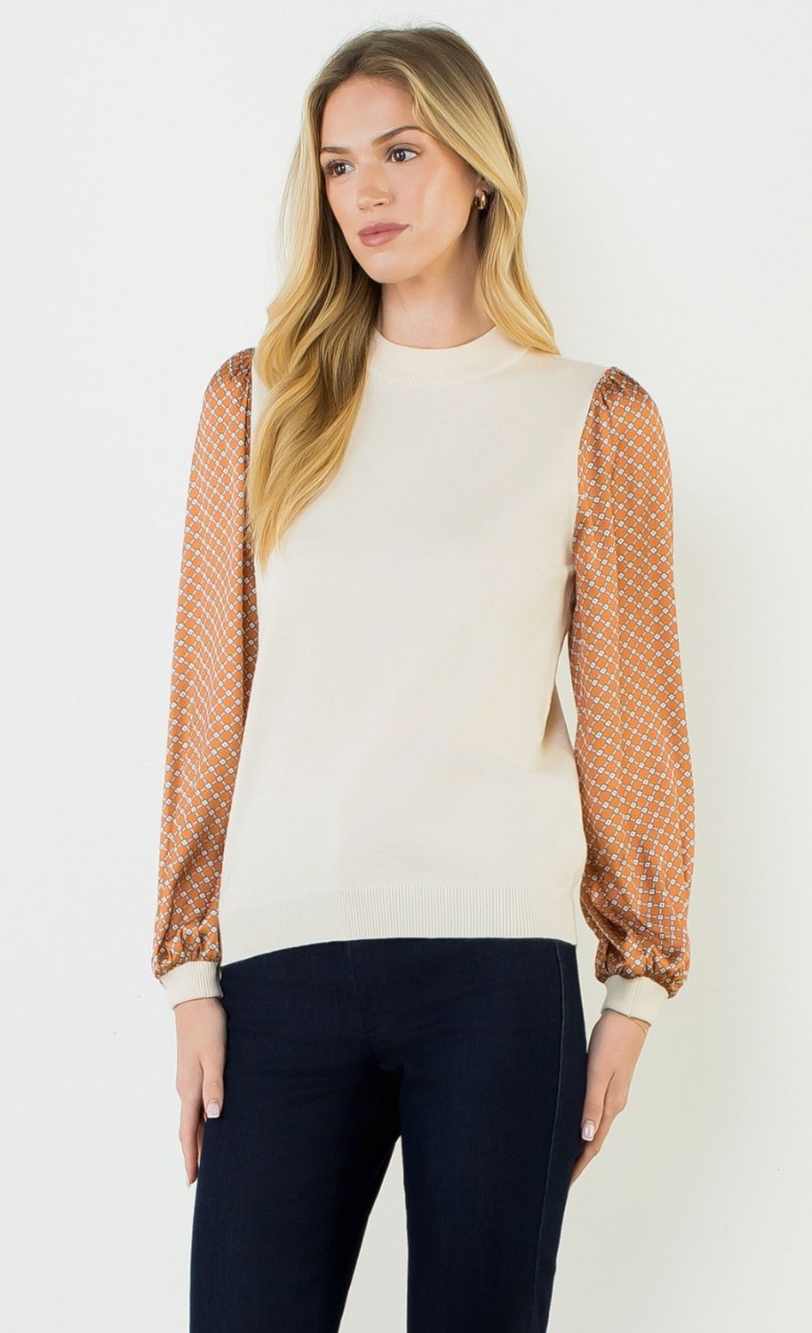 Silk Floral Sleeve Top