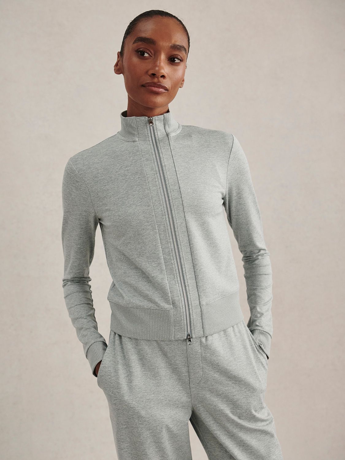 Rufus Cropped Zip Through- Blue Green Marl