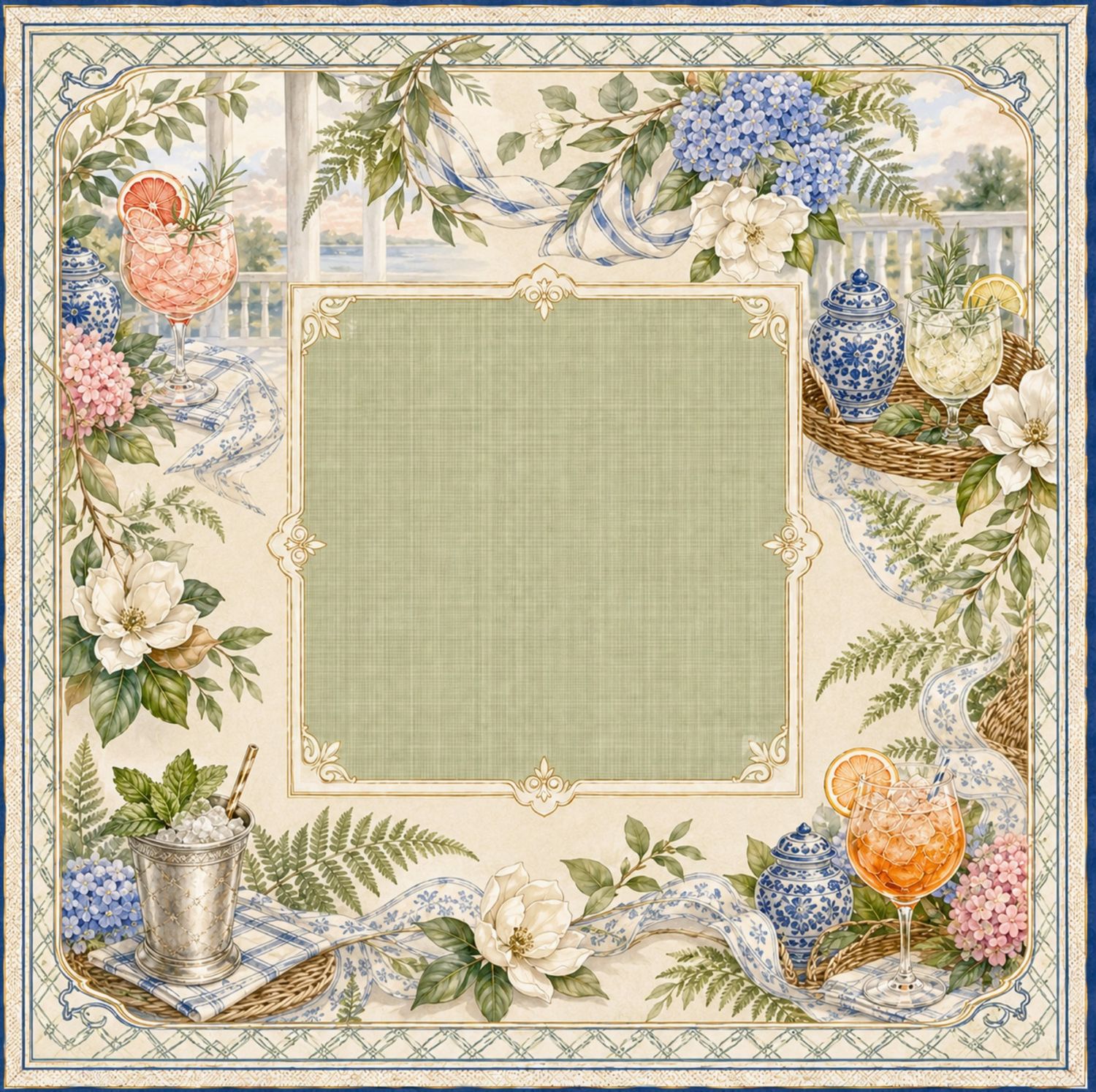 The Veranda- Cocktail Garden Mahjong Mat