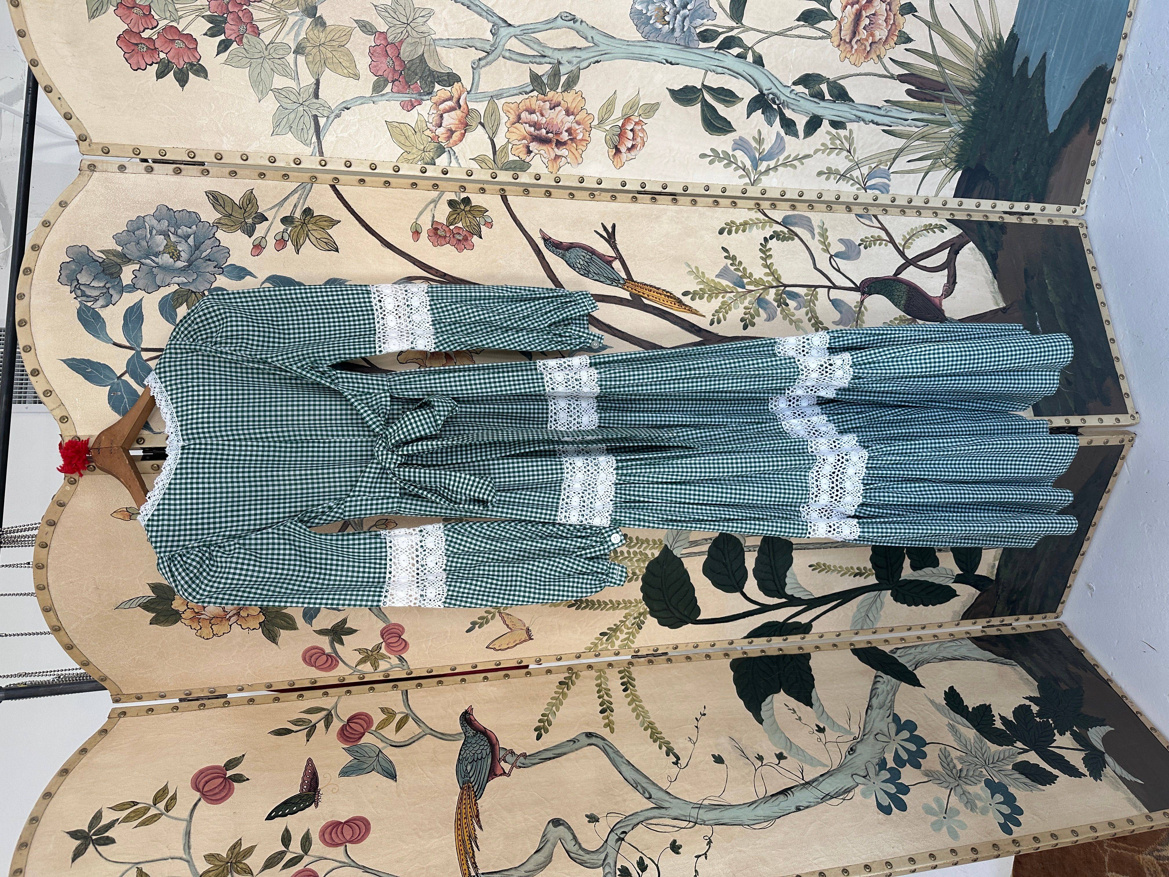 everything  vintage green drop waist dress