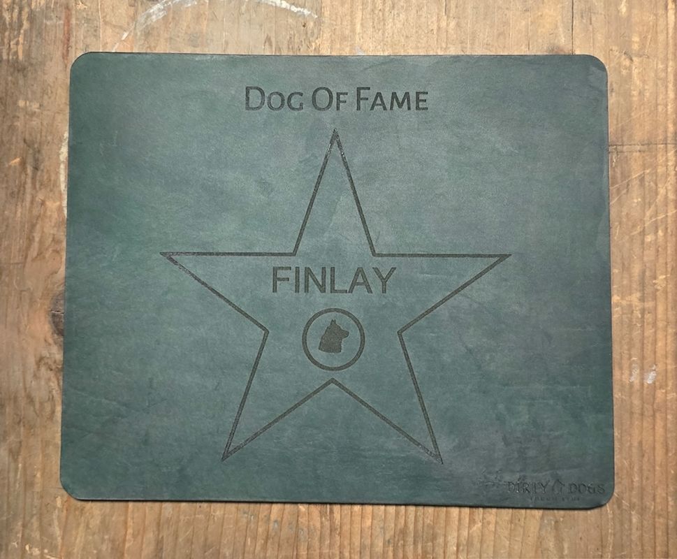 Mousepad aus Fettleder - personalisiert