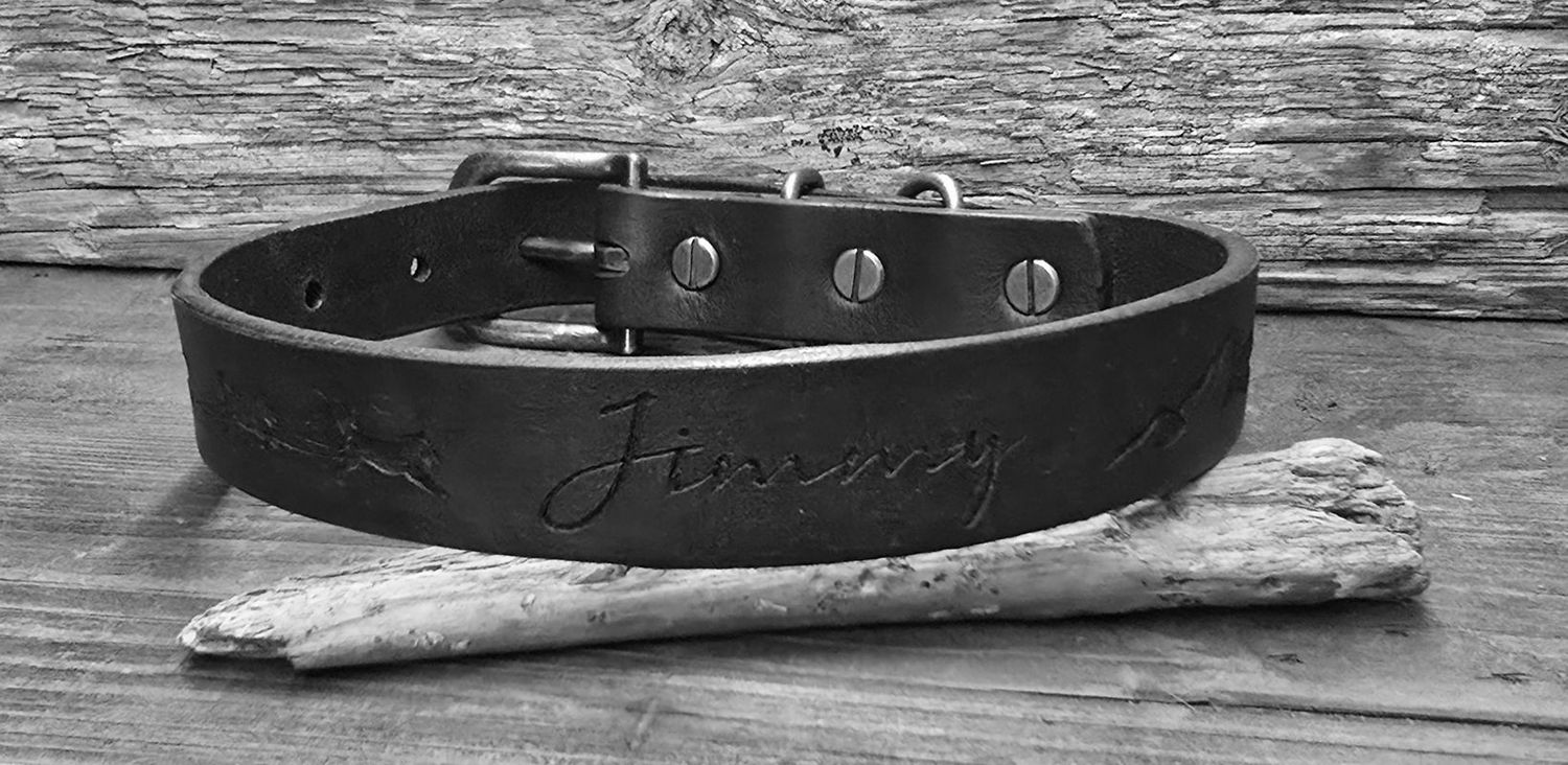 Hundehalsband aus Fettleder - personalisiert