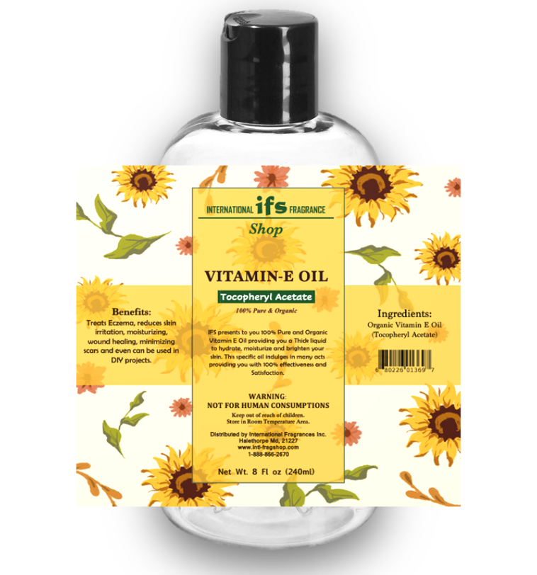 Organic Vitamin E Oil (Tocopheryl Acetate) 8oz