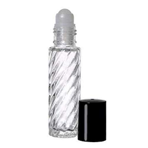10ml (1/3 OZ) Roll on Swirl Glass Bottle With Plastic Housing Ball and Plastic Caps,