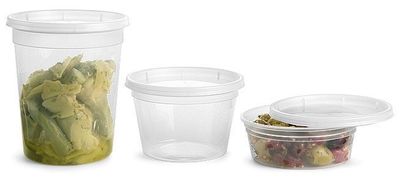 Plastic Tubs, 16 oz. Polypro Tubs w/ Lids