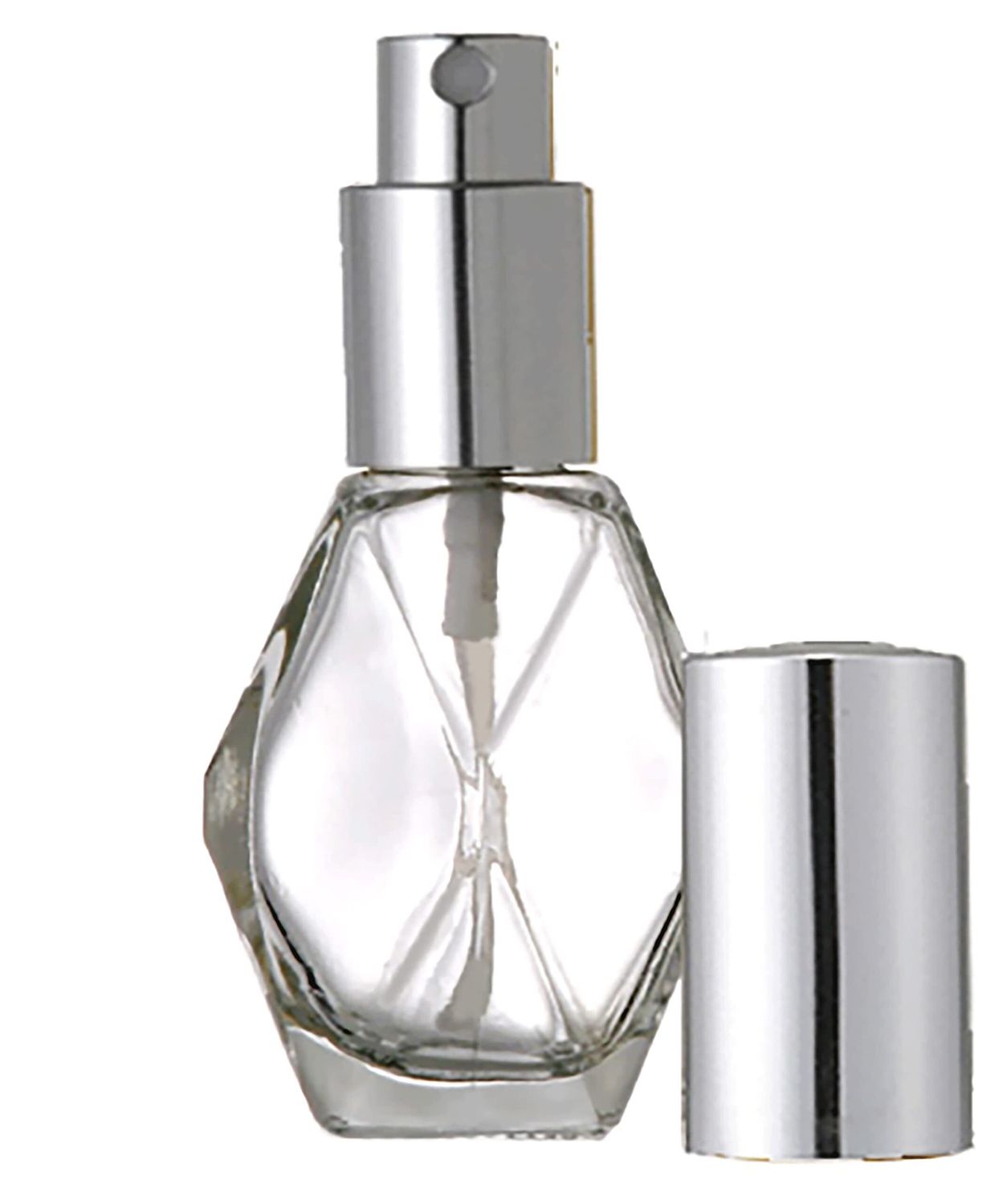 60 ml Diamond Shape Empty Perfume Bottles with Silver Fine Mist Spray Pump
