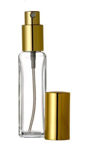 30ML Tall Square Perfume Bottle With Gold Spray Pump
