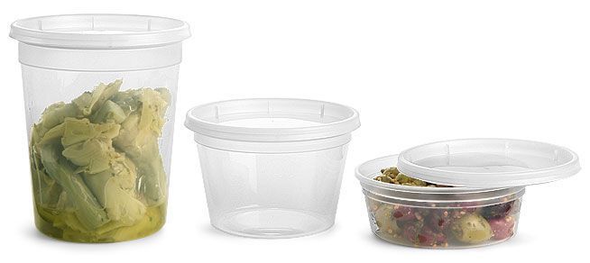 Plastic Tubs,8 oz Polypro Tubs w/ Lids,