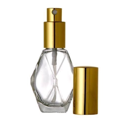 30 ml Diamond Shape Empty Perfume Bottles with Gold Fine Mist Spray Pump