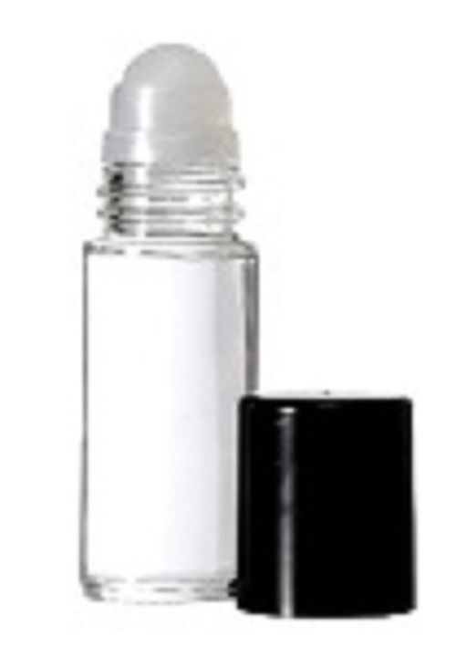 30ML Roll on Plain Glass Bottle With Black Caps, (1OZ.)
