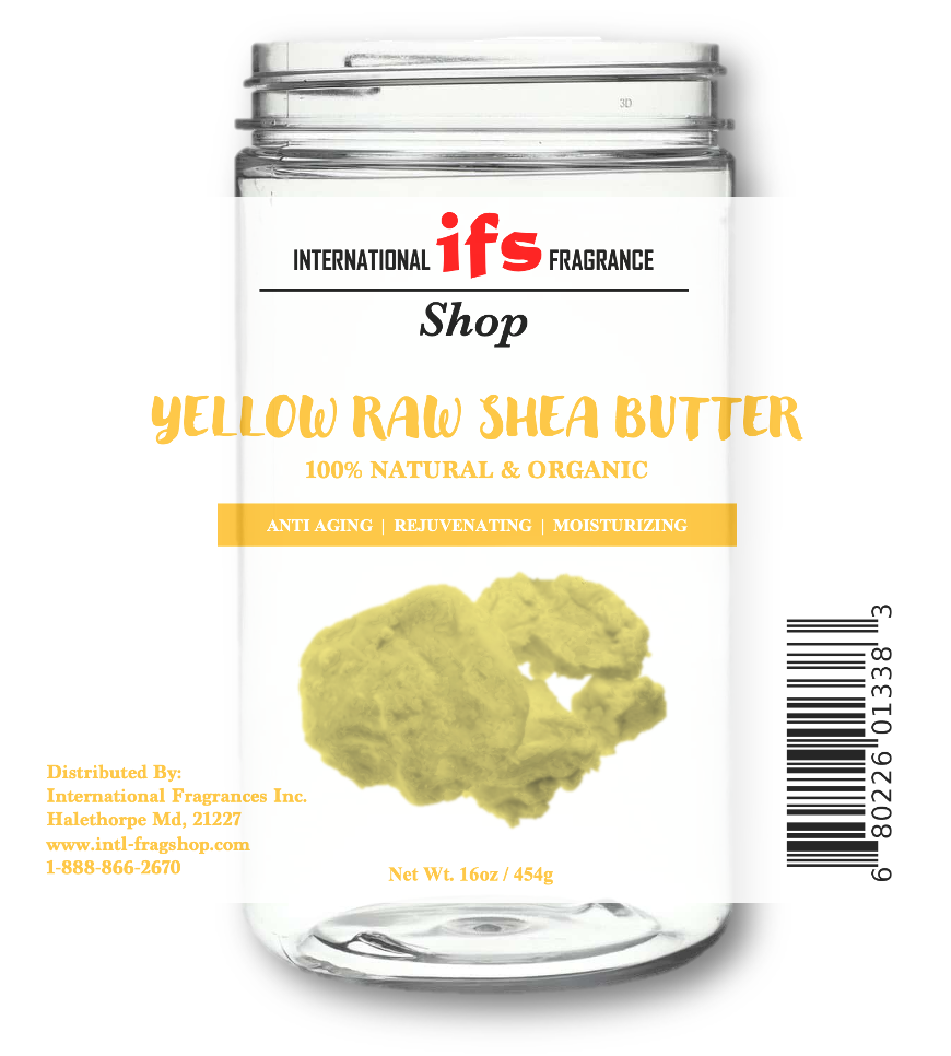 Raw Shea Butter Yellow Unrefined Natural 16oz jar