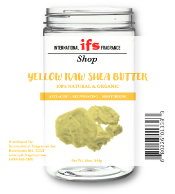 Raw Shea Butter Yellow Unrefined Natural 16oz jar