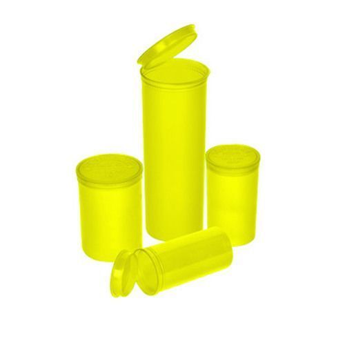 Squeezetops®13 Dram Transparent Yellow Child Resistant Container