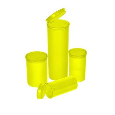 Squeezetops®13 Dram Transparent Yellow Child Resistant Container