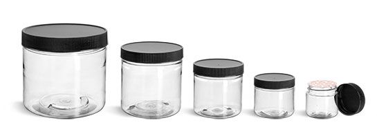 8 oz Clear PET Plastic Straight Sided Jars with Cap
