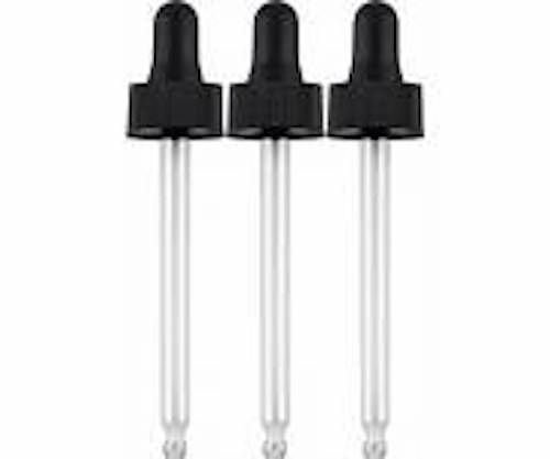 Droppers, Black Bulb Glass Droppers