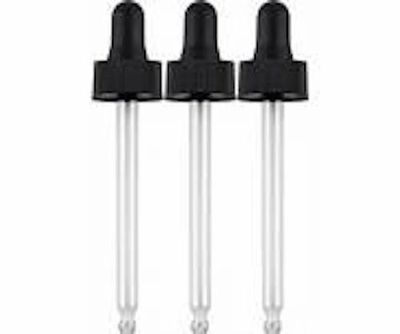 Droppers, Black Bulb Glass Droppers