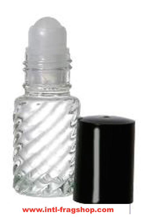 5ml Roll on Swirl Glass Bottle With Housing Ball &amp; Plastic Caps,