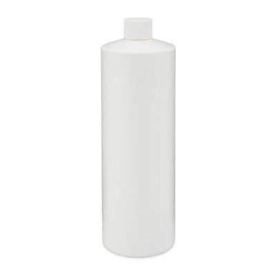 32 oz. Plastic Bottles, Natural LDPE Cylinder Bottles With Plain Caps,
