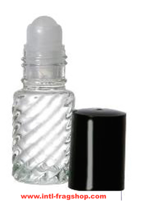 5ml Roll on Swirl Glass Bottle With Housing Ball &amp; Plastic Caps,