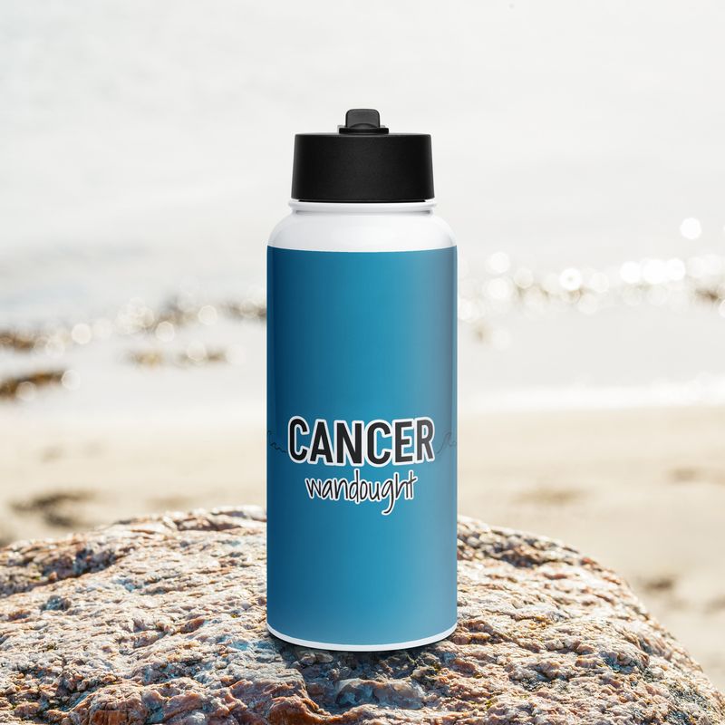 CANCER Wandought Stainless Steel Water Bottle With A Straw Lid