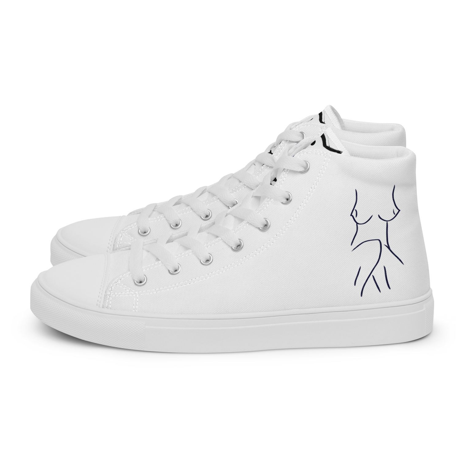 Shy Nude Men’s High Top Canvas Shoes