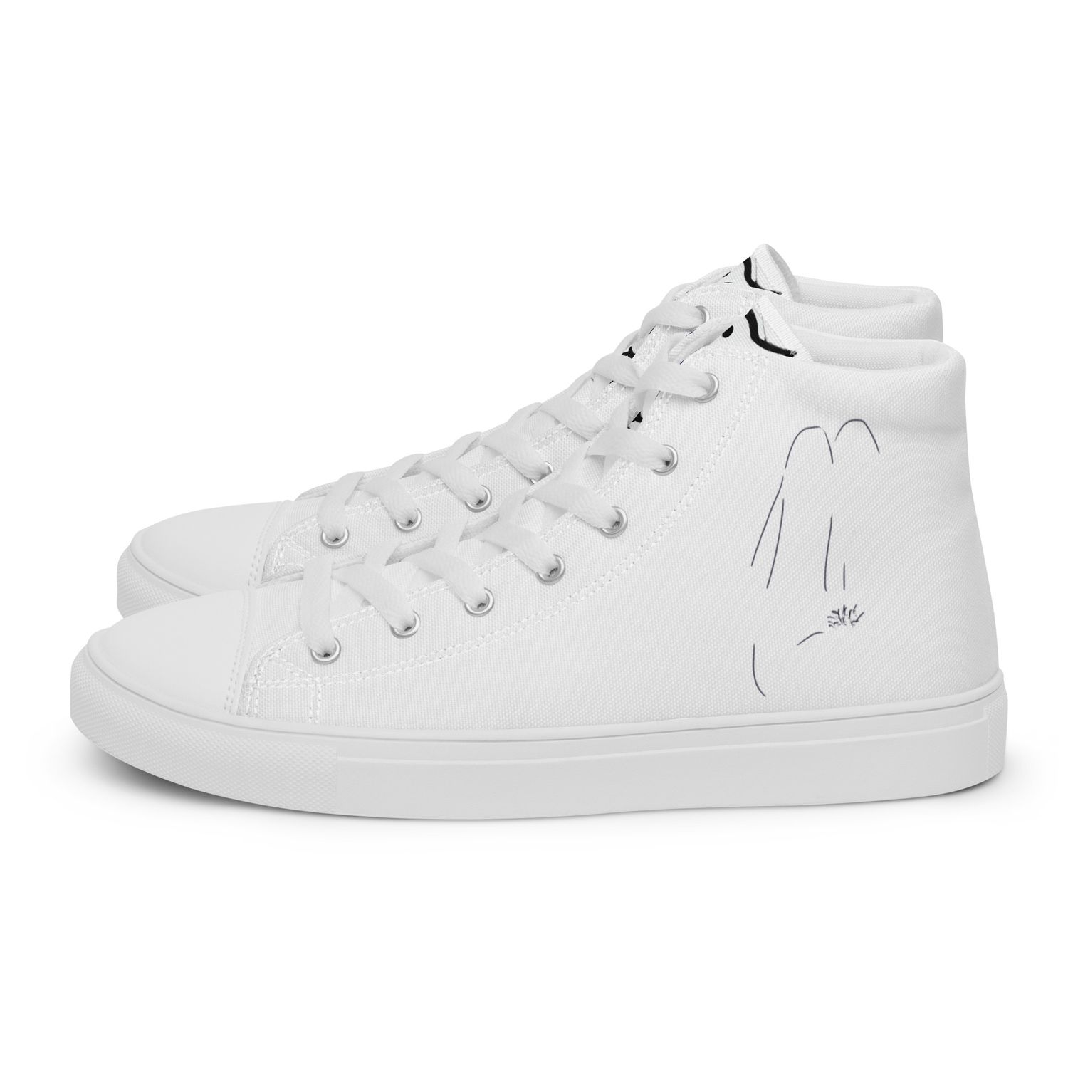 Reclining Nude Women’s High Top Canvas Shoes