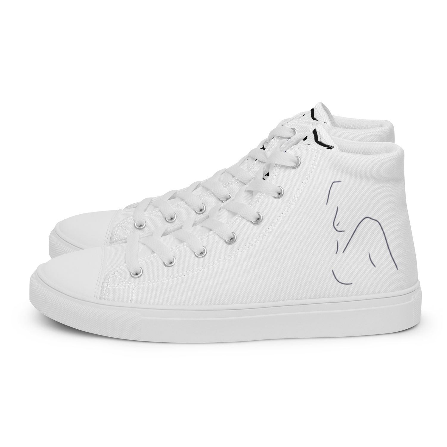 Cross Leg Nude Men’s High Top Canvas Shoes