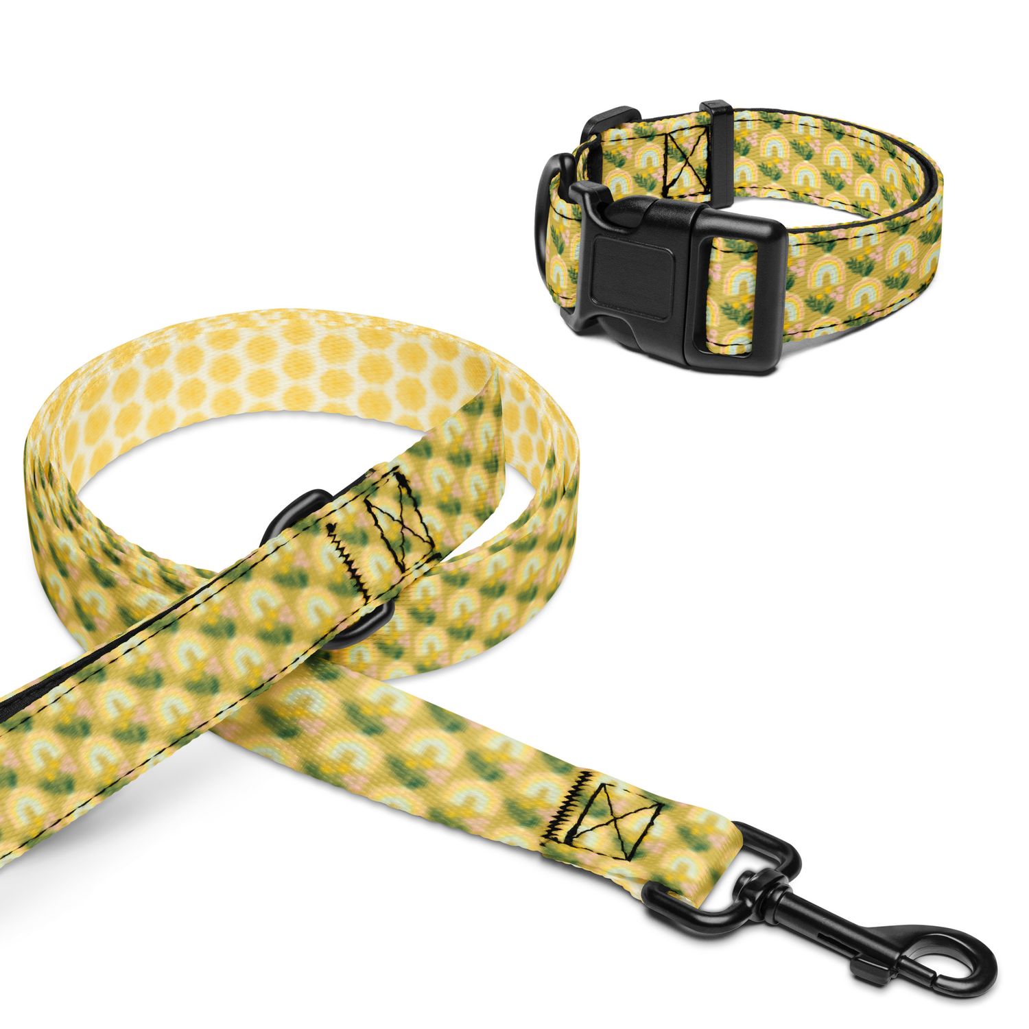 Flower Rainbow Pet Collar &amp; Leash