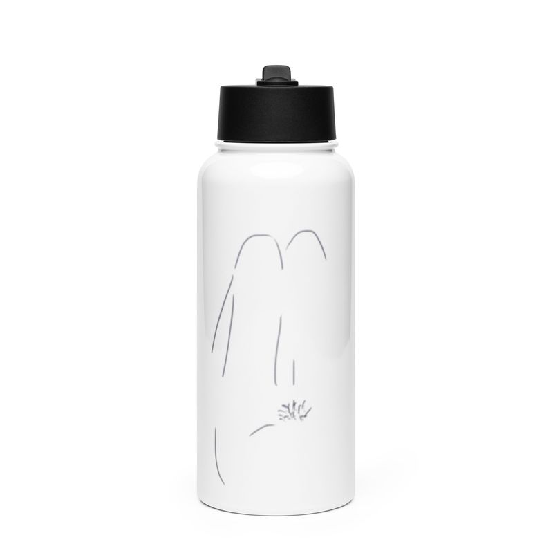 Reclining Nude Stainless Steel Water Bottle With A Straw Lid