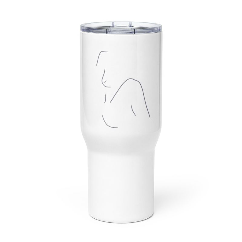 Cross Leg Nude Travel Mug With A Handle