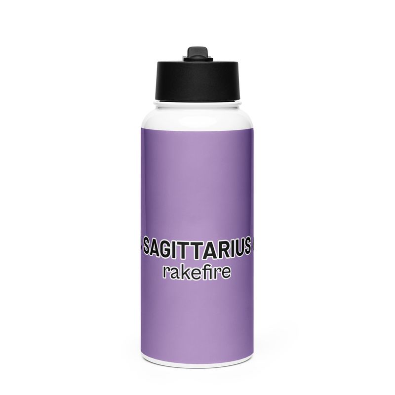 SAGITTARIUS Rakefire Stainless Steel Water Bottle With A Straw Lid