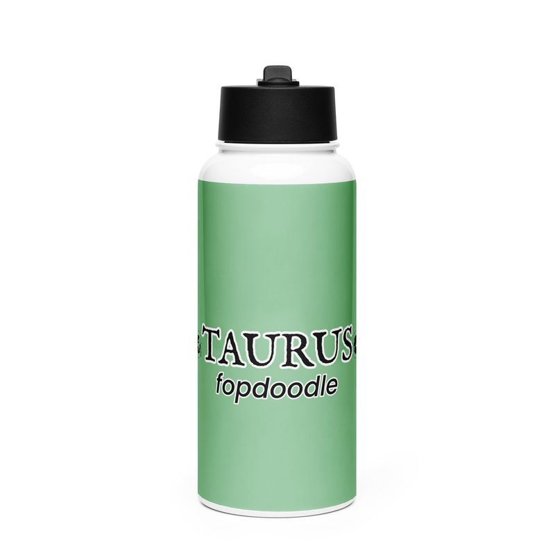 TAURUS Flopdoodle Stainless Steel Water Bottle With A Straw Lid