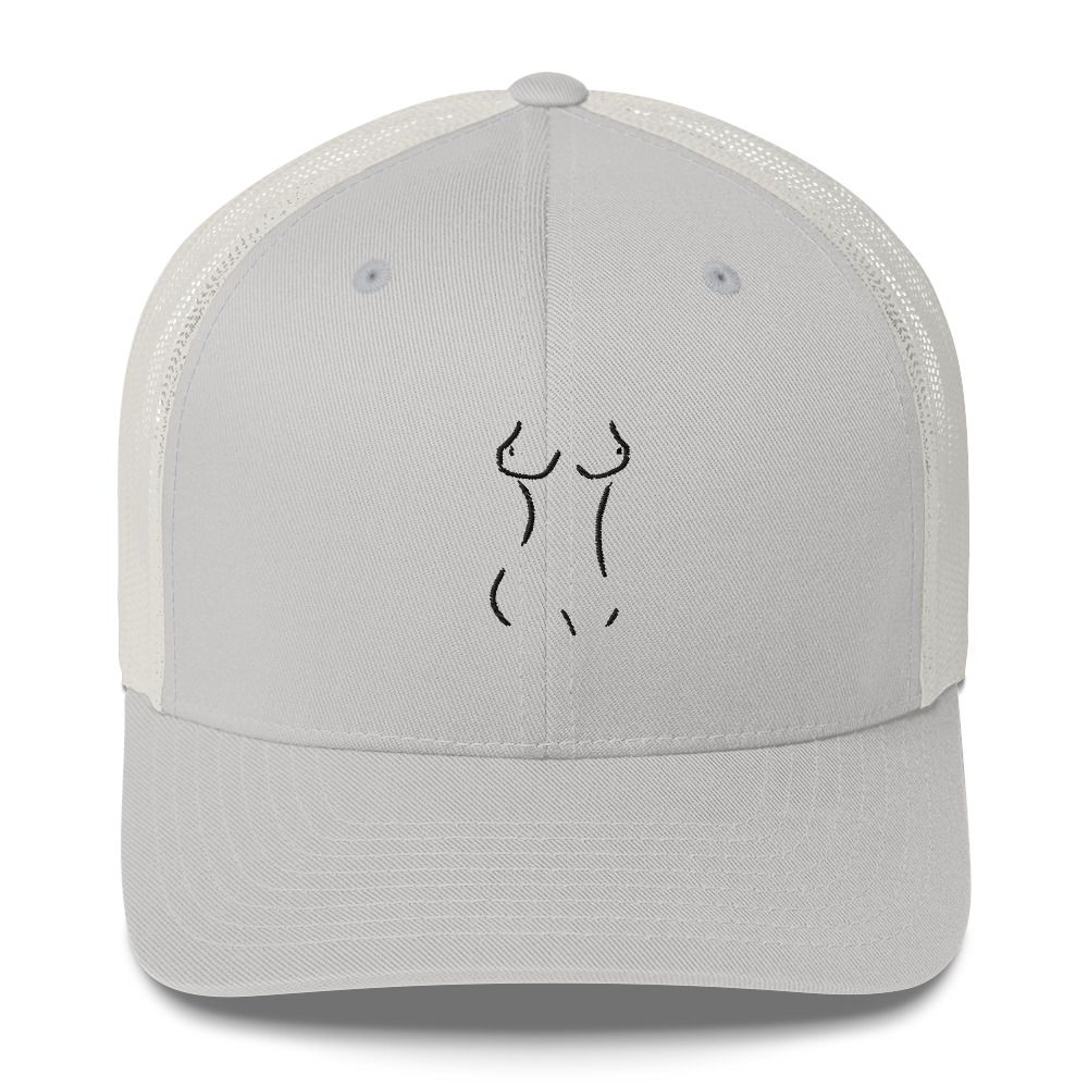 Curvy Nude Black Thread Trucker Cap