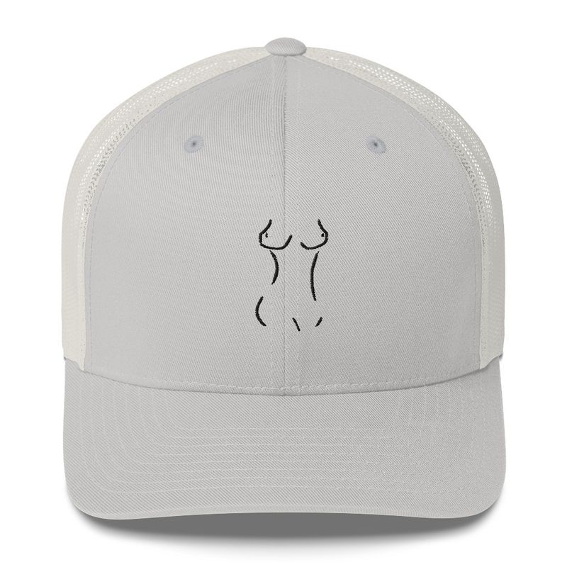 Curvy Nude Black Thread Trucker Cap