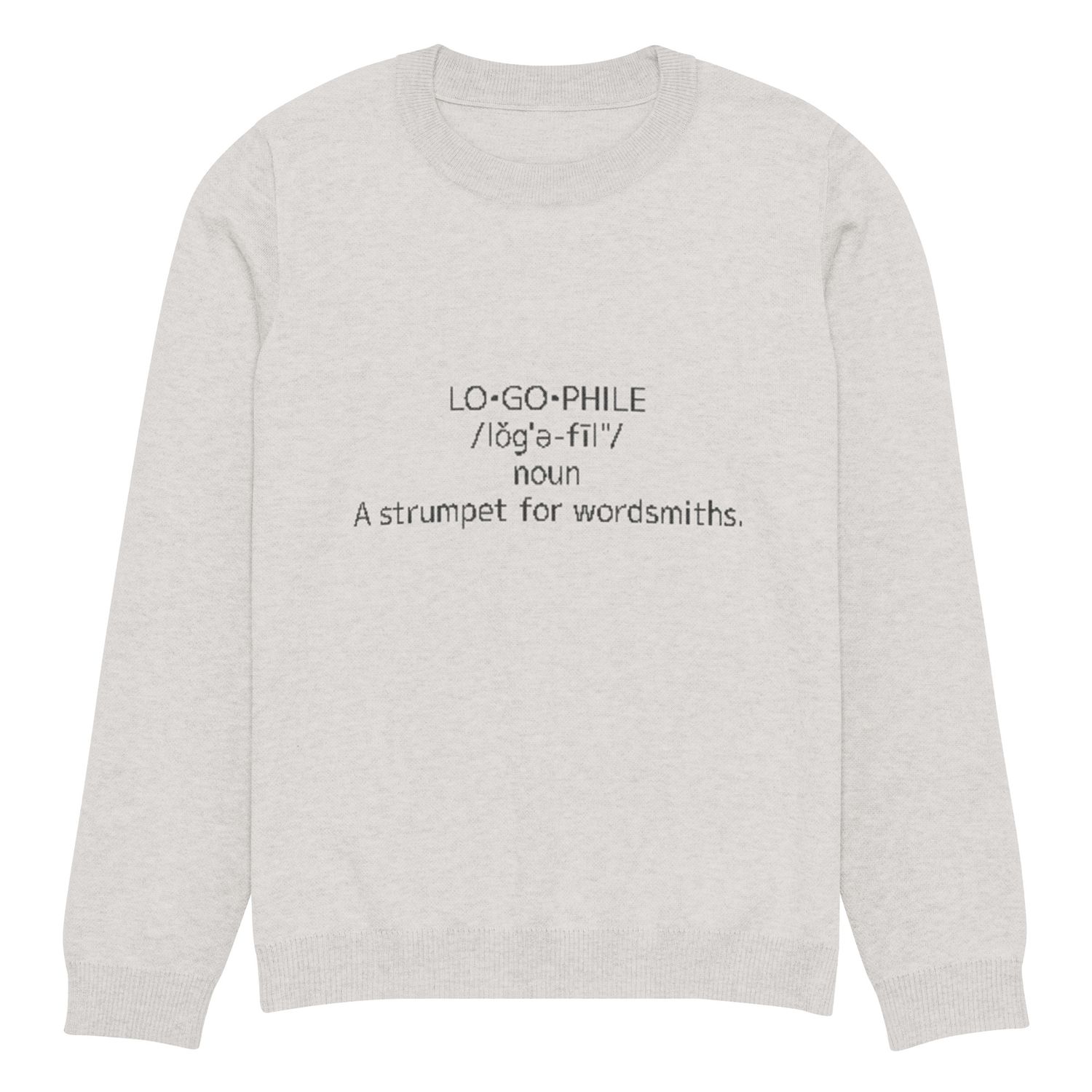 Logophile Unisex Knitted Crew Neck Sweater