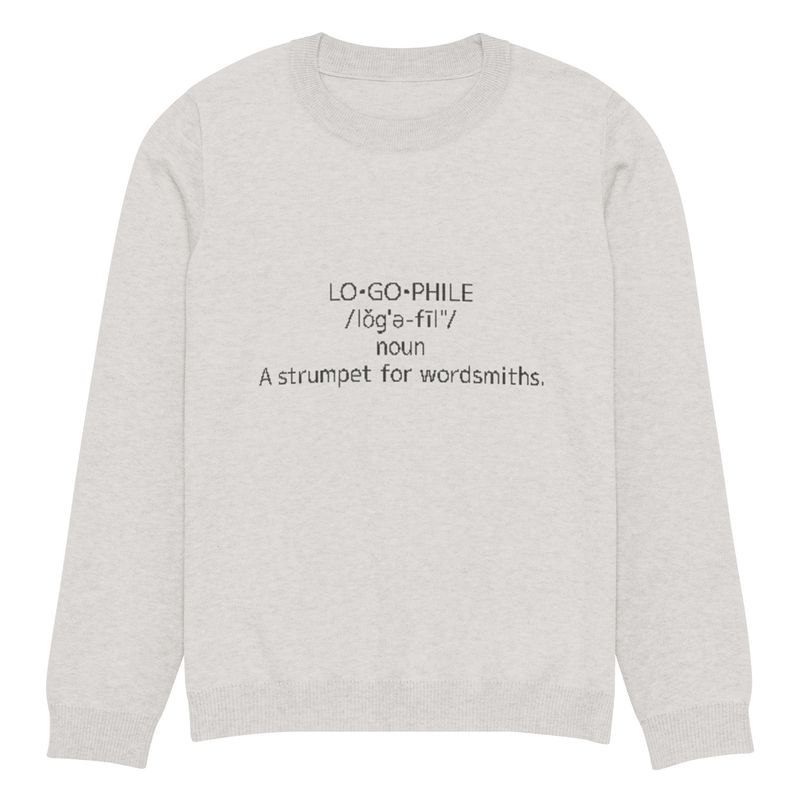 Logophile Unisex Knitted Crew Neck Sweater