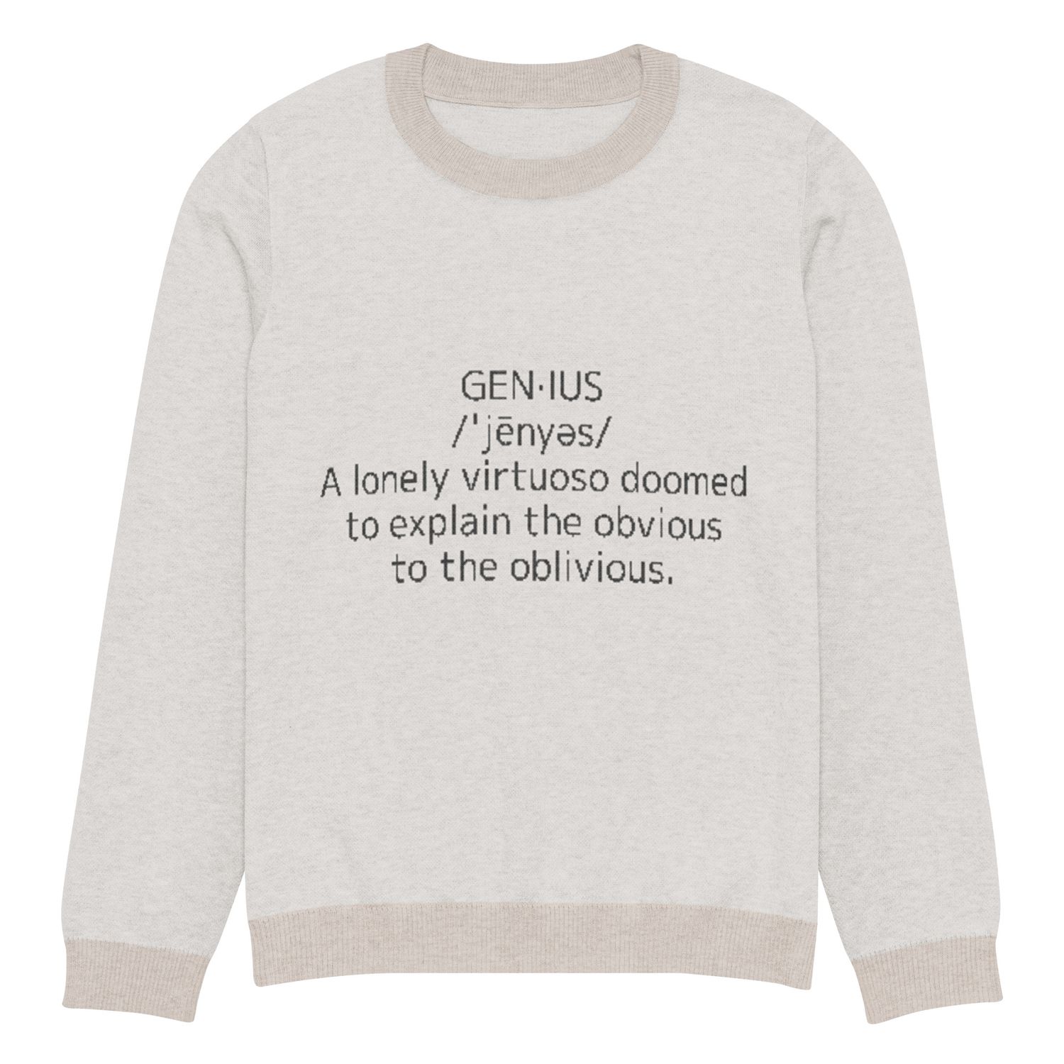 Genius Unisex Knitted Crew Neck Sweater