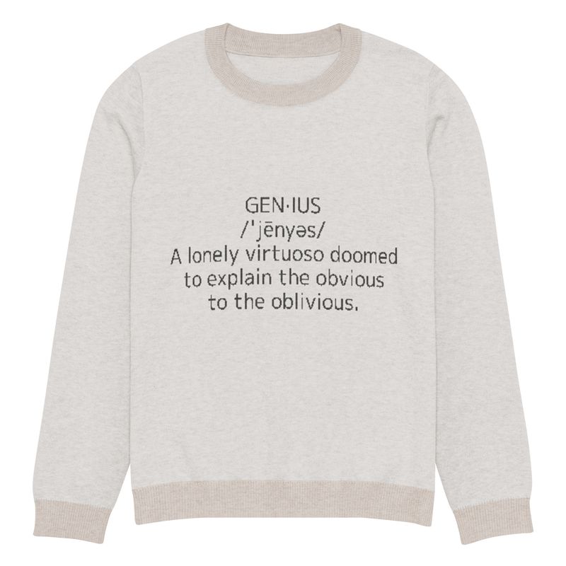 Genius Unisex Knitted Crew Neck Sweater