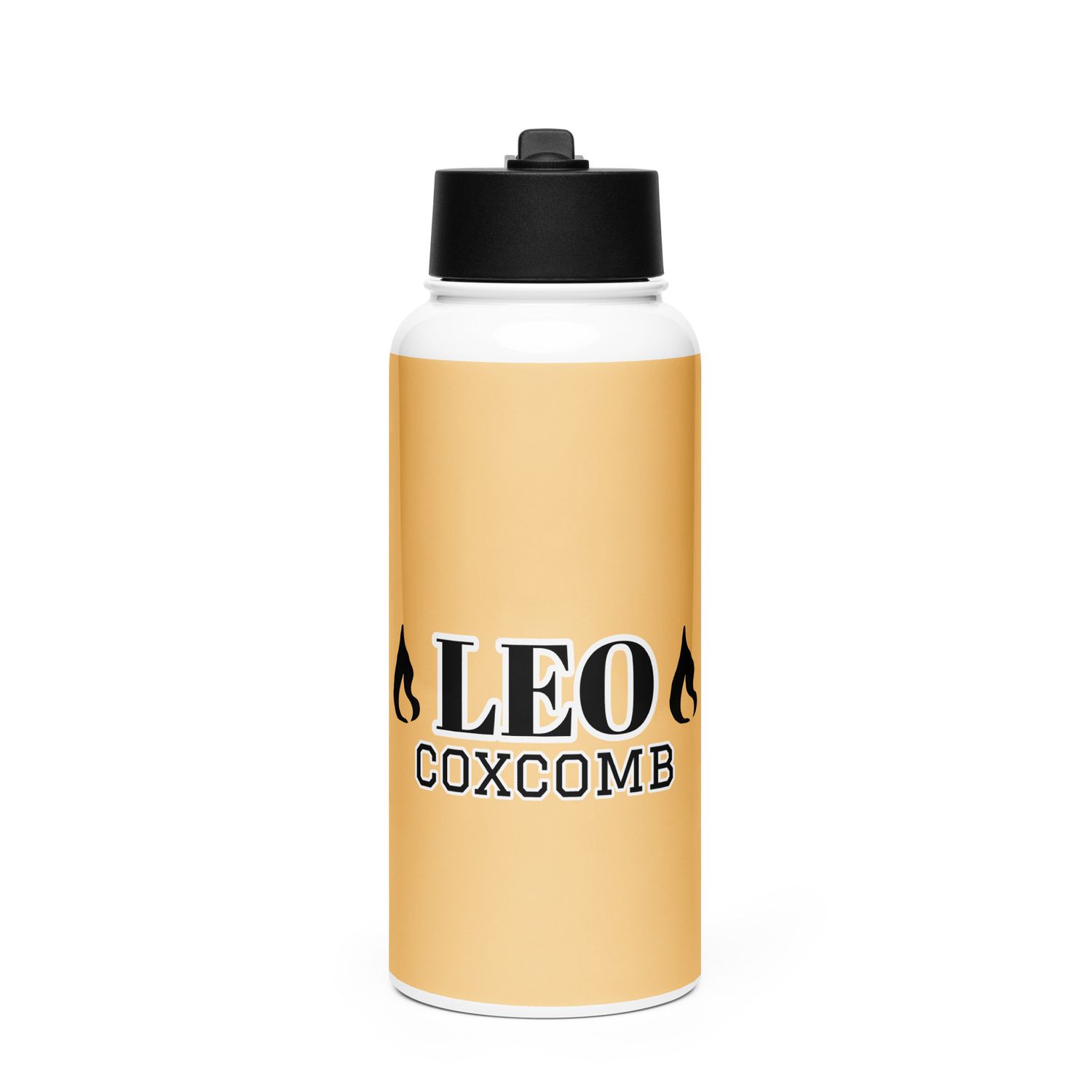 LEO Coxcomb Stainless Steel Water Bottle With A Straw Lid
