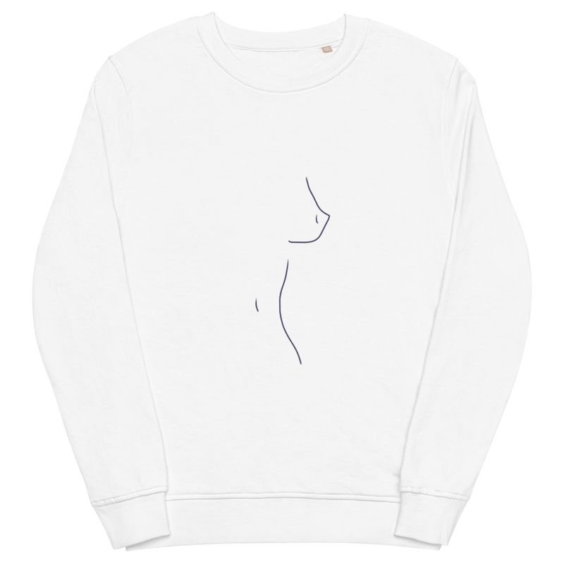 One Boob Nude Unisex Organic Sweatshirt