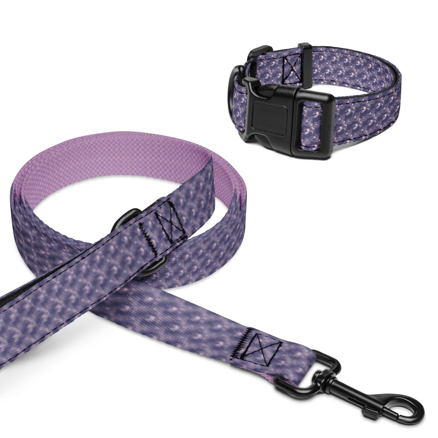 Purple Blossom Pet Collar &amp; Leash