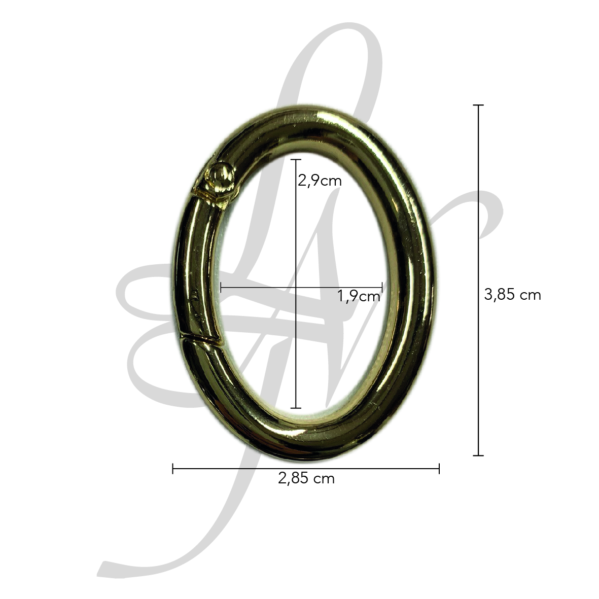 Anello moschettone ovale 25mm