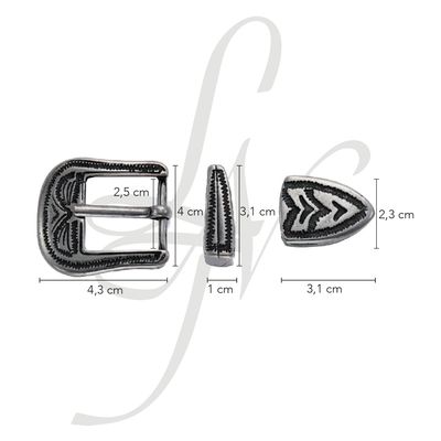 Fibbia con puntale 25mm