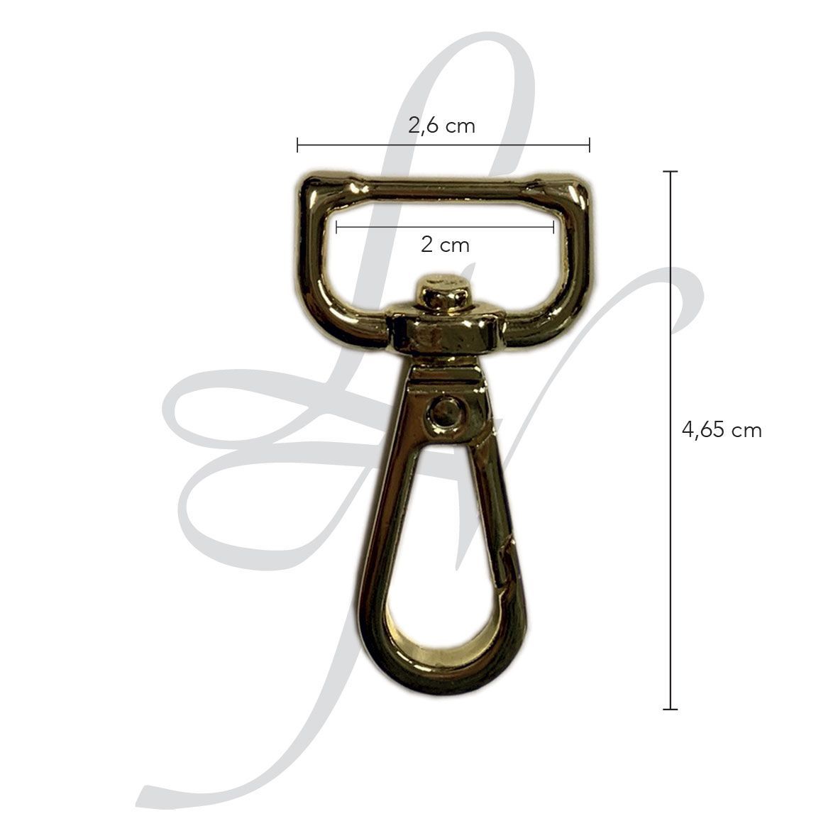 Moschettone 20mm, colore: oro