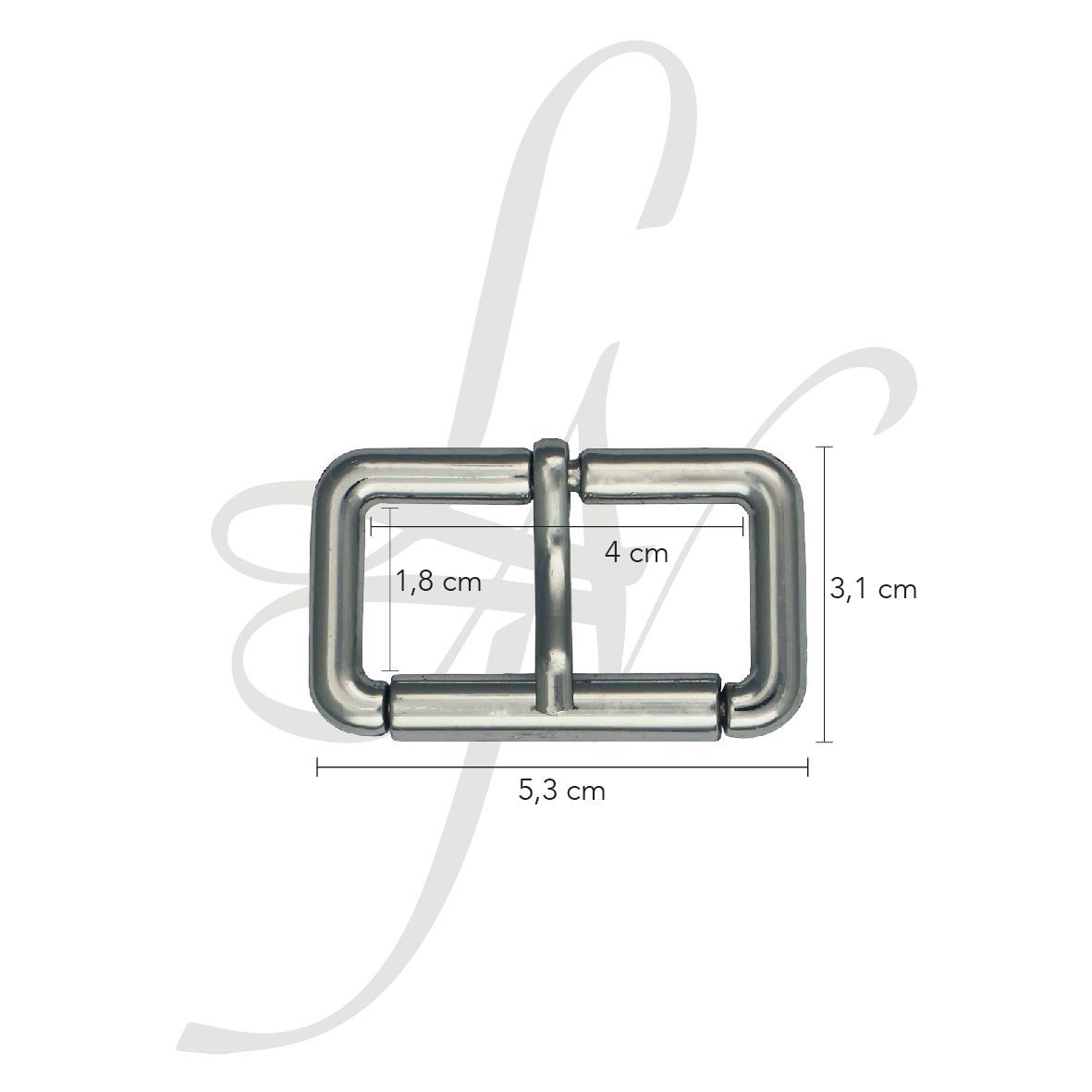 Fibbia a rullo in zama 40mm
