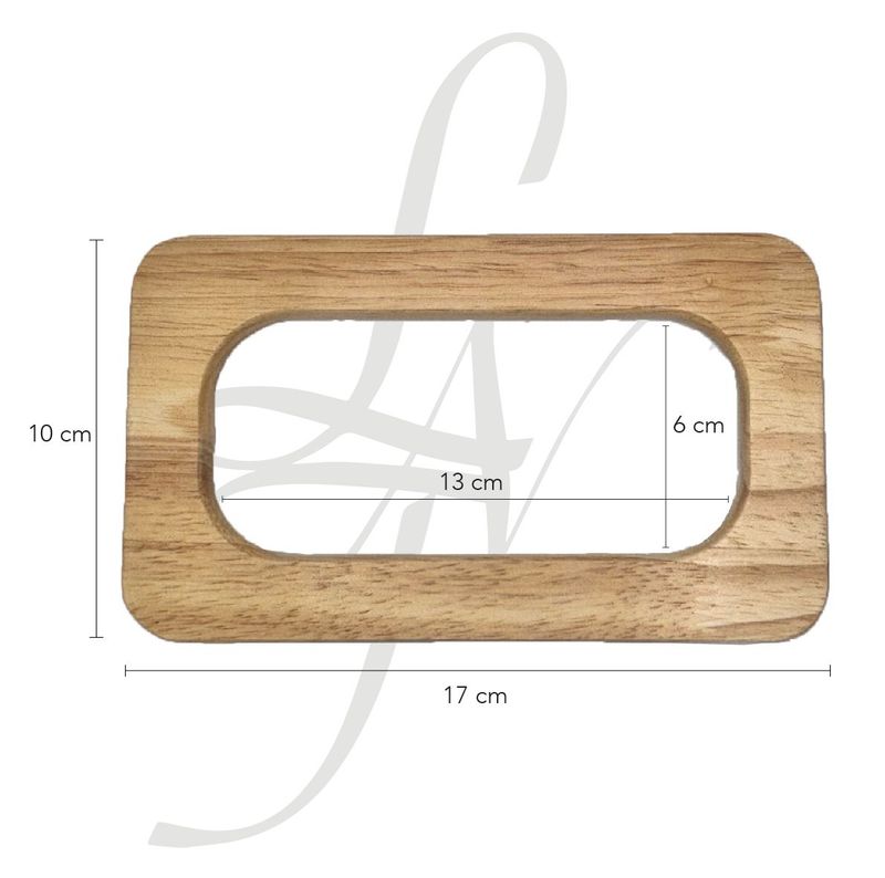 Manico legno rettangolare