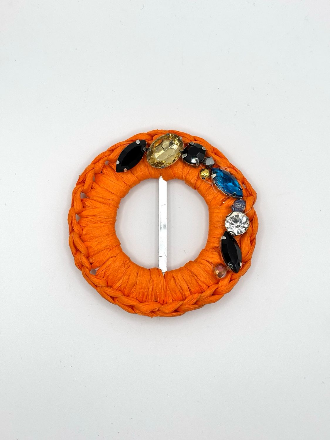 Fibbia in rafia gioiello, Colore: Arancione