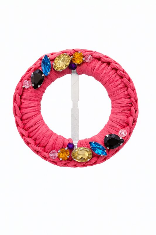 Fibbia in rafia gioiello