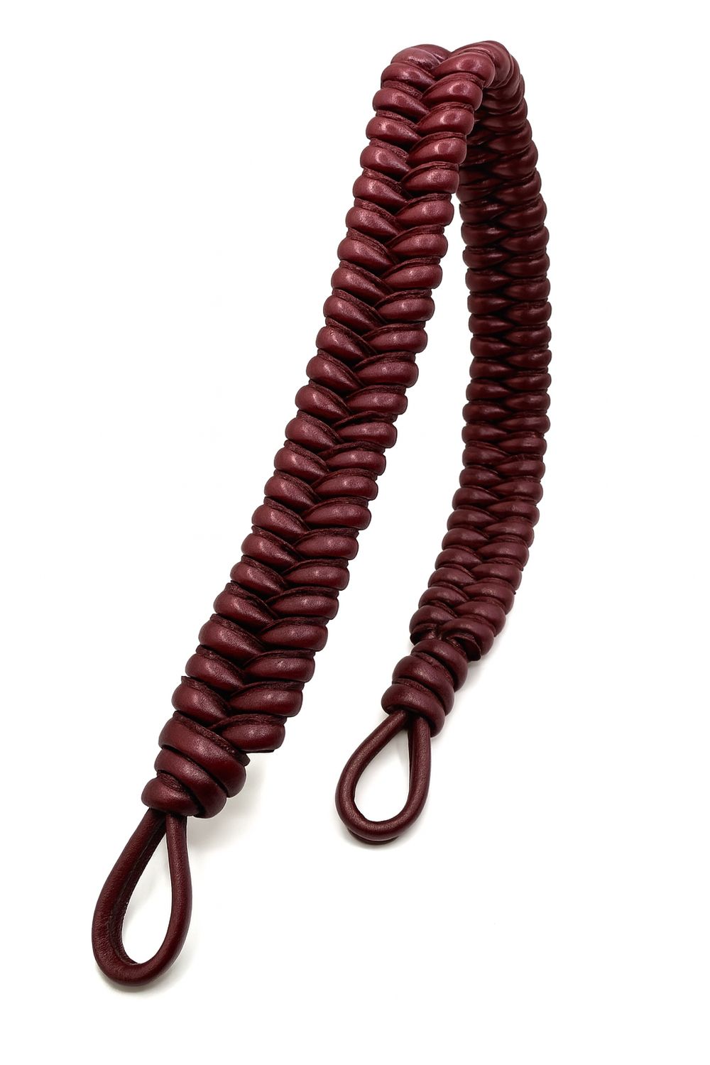 Manico intrecciato in pelle, Colore: Bordeaux